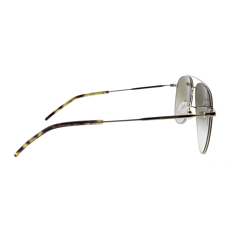 Saint Laurent SL 392 WIRE 001 Unisex Aviator Sunglasses Gold 57mm