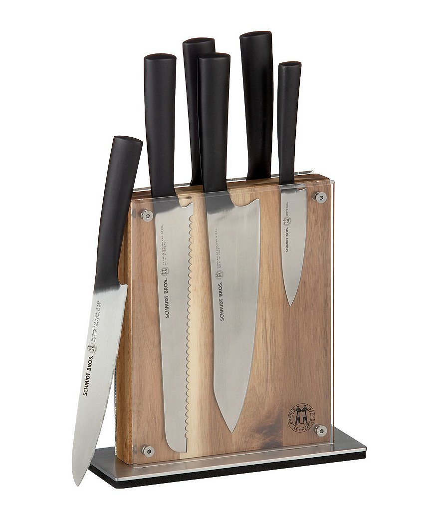 Schmidt Brothers Cutlery Carbon 6 7-Piece Knife Block Set