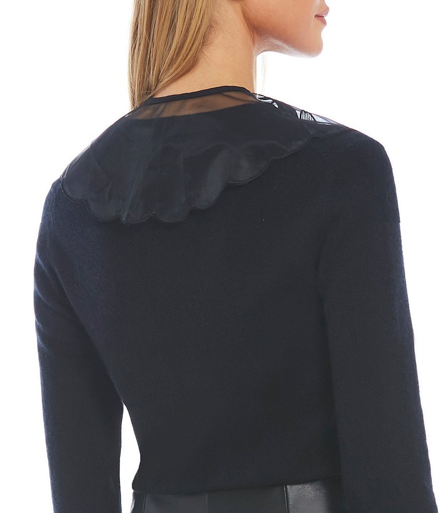 Cejon Metallic Crocheted Fringe Metallic Evening Wrap