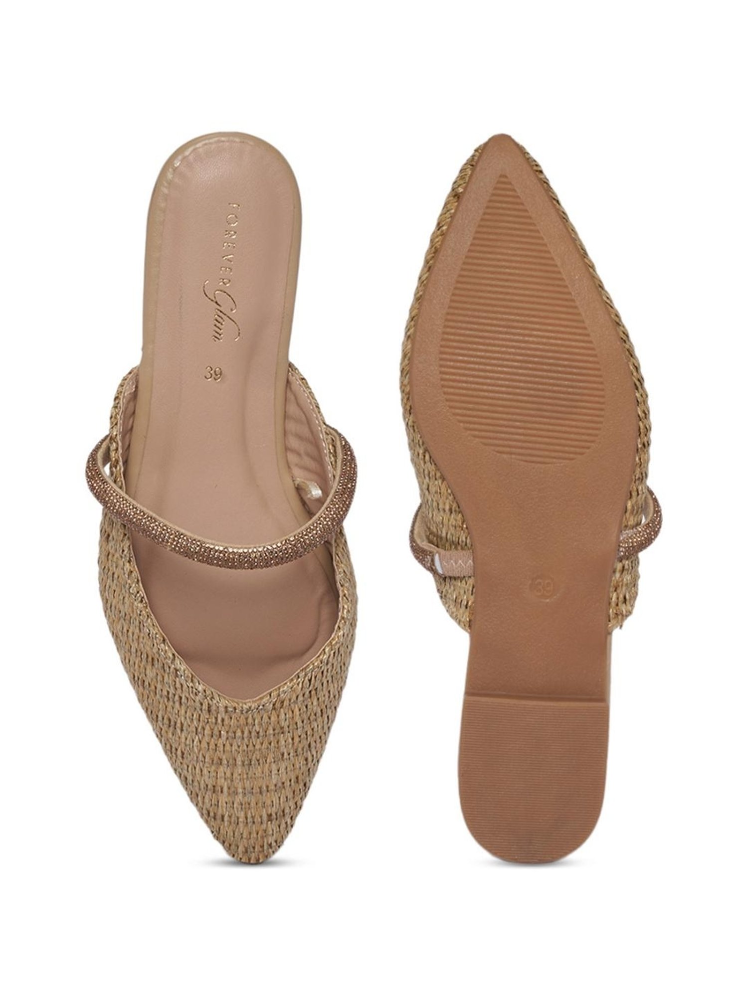 Forever Glam by Pantaloons Women's Beige Mule Shoes