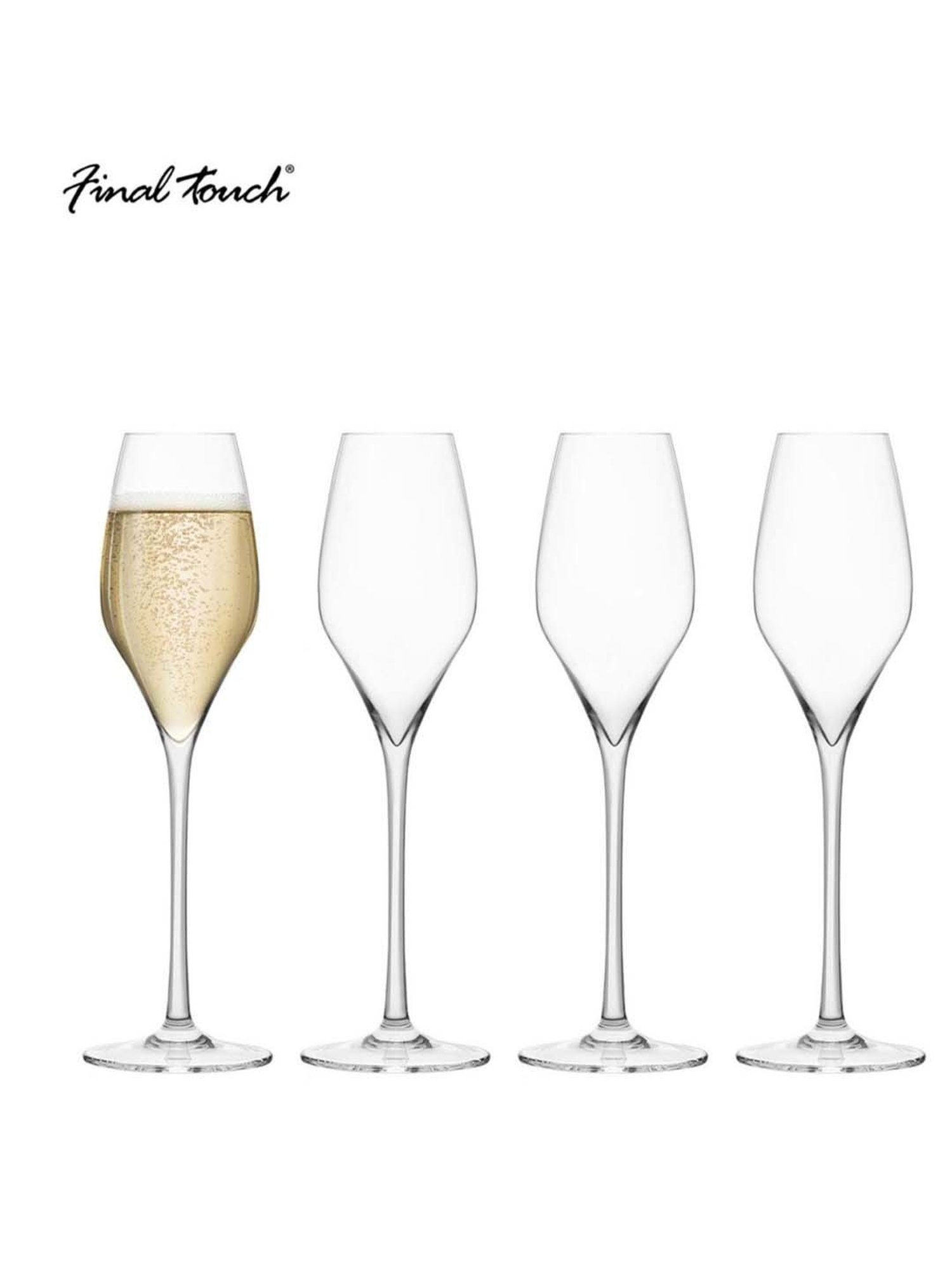 Final Touch 4-Piece Transparent Champagne Glass Set