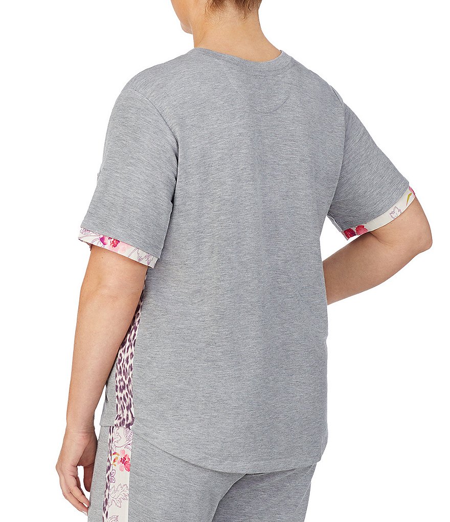 Kensie Plus Solid Jersey Knit Sleep Top