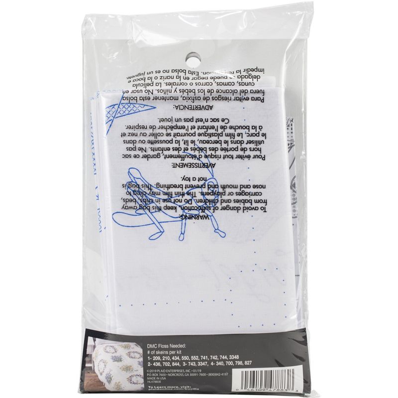 Bucilla Stamped Cross Stitch Quilt Block Kit 15"X15" 6/Pkg-Floral Splendor