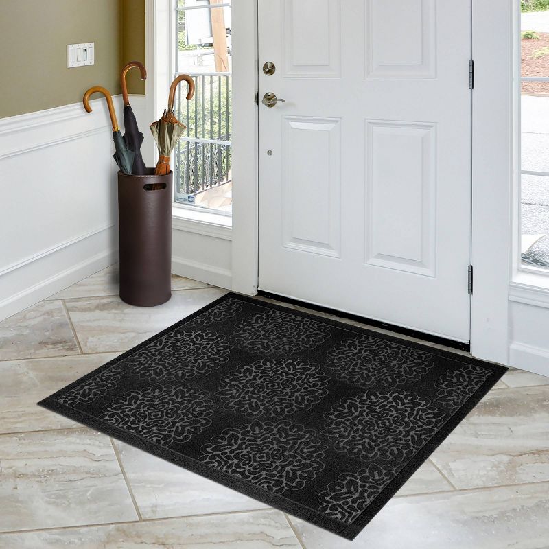 3'X4' Damask Doormats Black - Multy Home LP