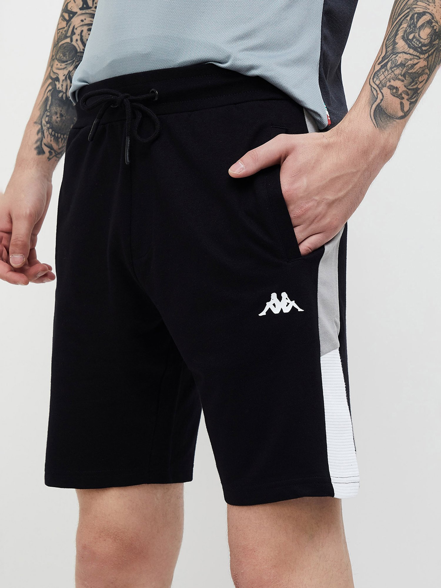 KAPPA Black Regular Fit Sports Shorts