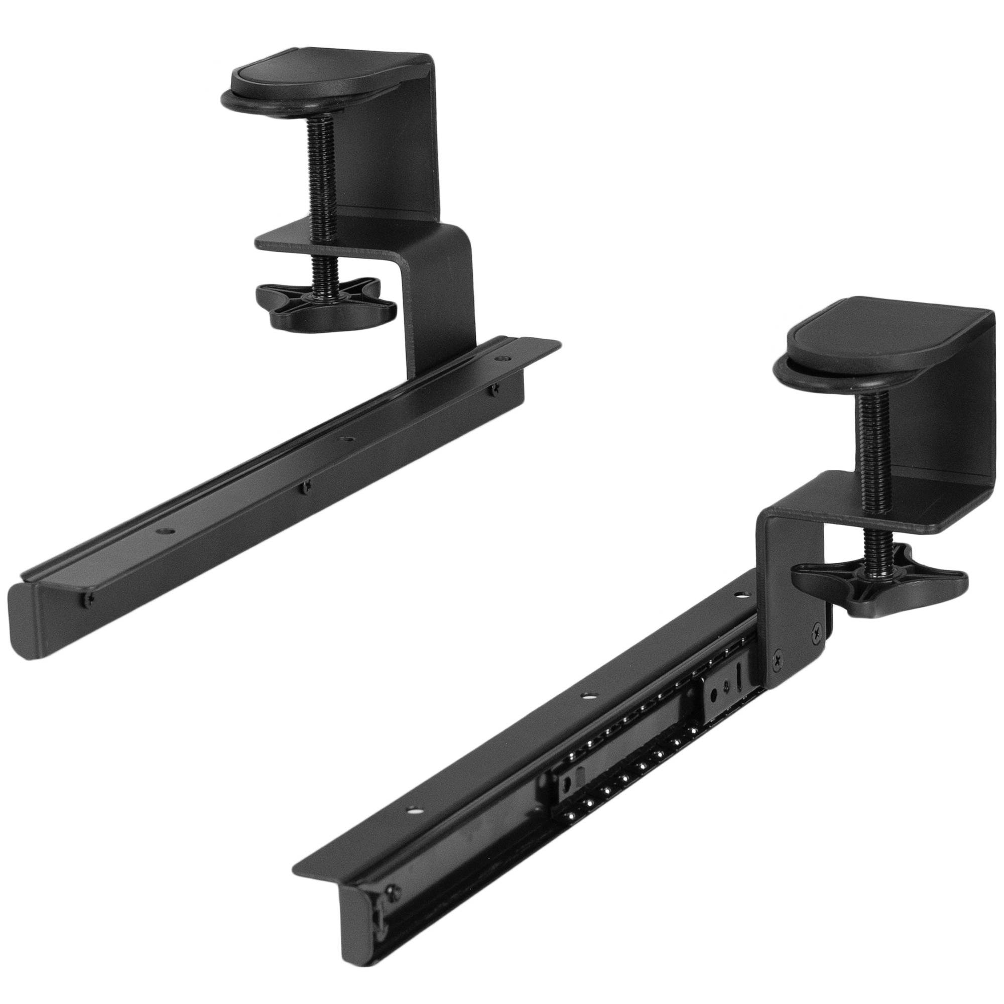 VIVO Under Desk Clamp and 12 inch Rail Set for DIY Custom Wooden Keyboard Trays (Tray Not Included) (MOUNT-RAIL02)
