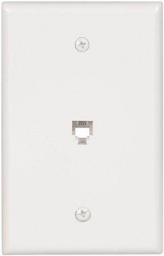 Cooper Wiring Devices 3533-4W Mid Size Flush Mount Wallplate with Phone Jack 4-C