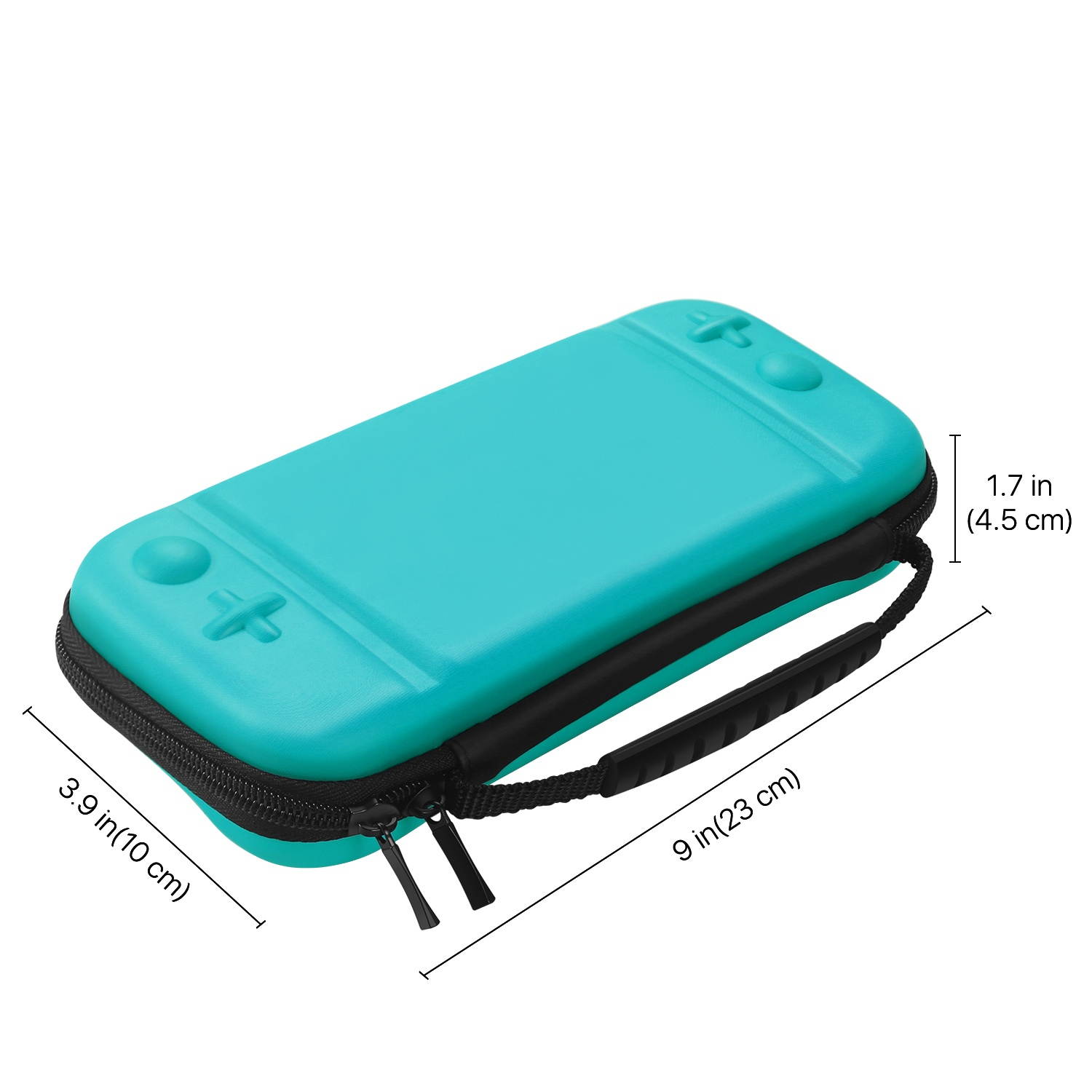Nintendo Switch Lite Travel Case Portable Travel Carry Hard Shell EVA Material Pouch Deluxe Cover w/ Strap Handle for Switch Lite Console, 8 Game Card Holder, Joystick Pressure Relief (Blue)
