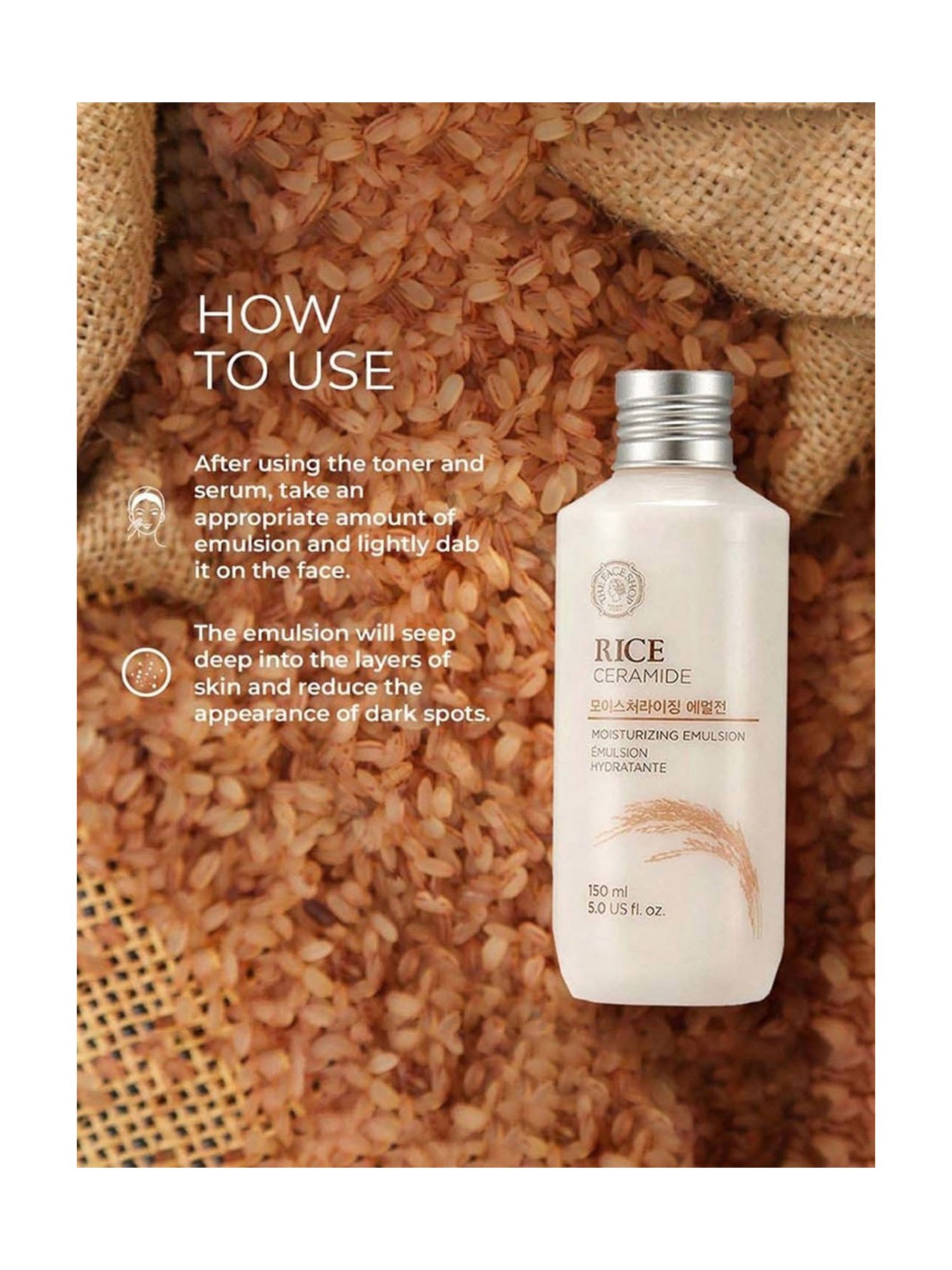 The Face Shop Rice & Ceramide Moisturizing Emulsion - 150 ml
