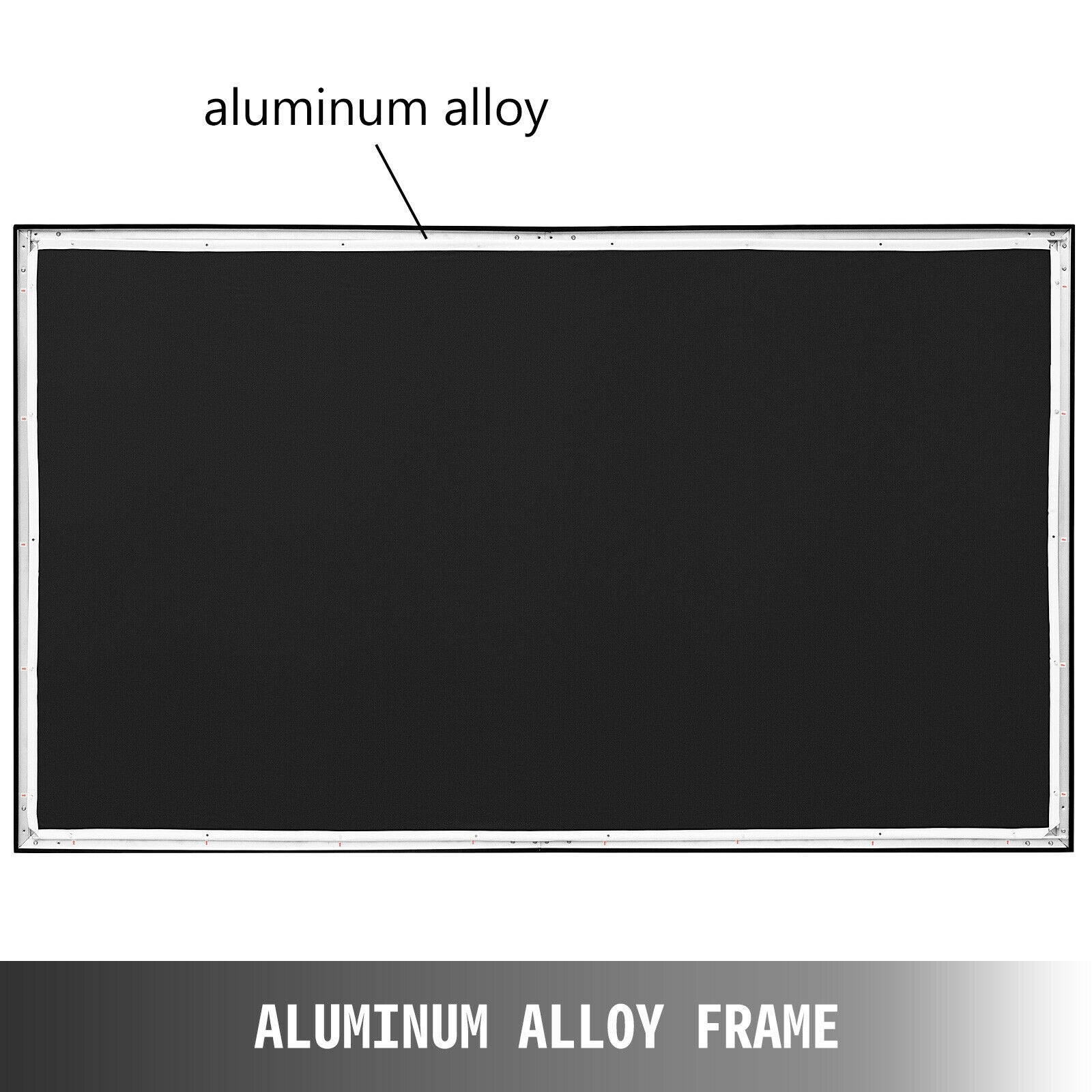 135" Aluminum Fixed Frame 16:9 Projector Screen Velvet Matte White Home Theater