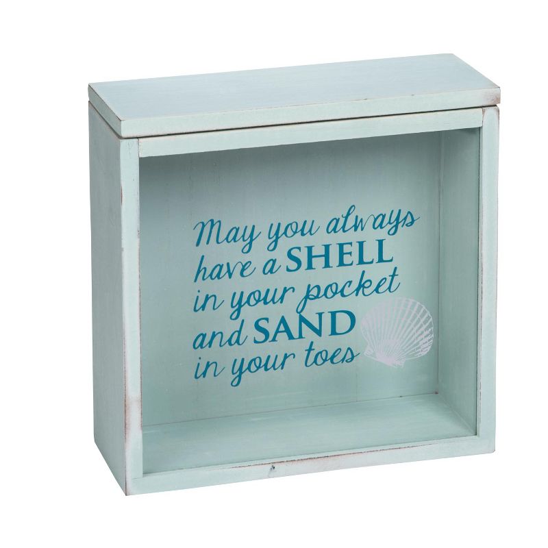 Shells and Sand Wooden Shadow Box - Foreside Home & Garden