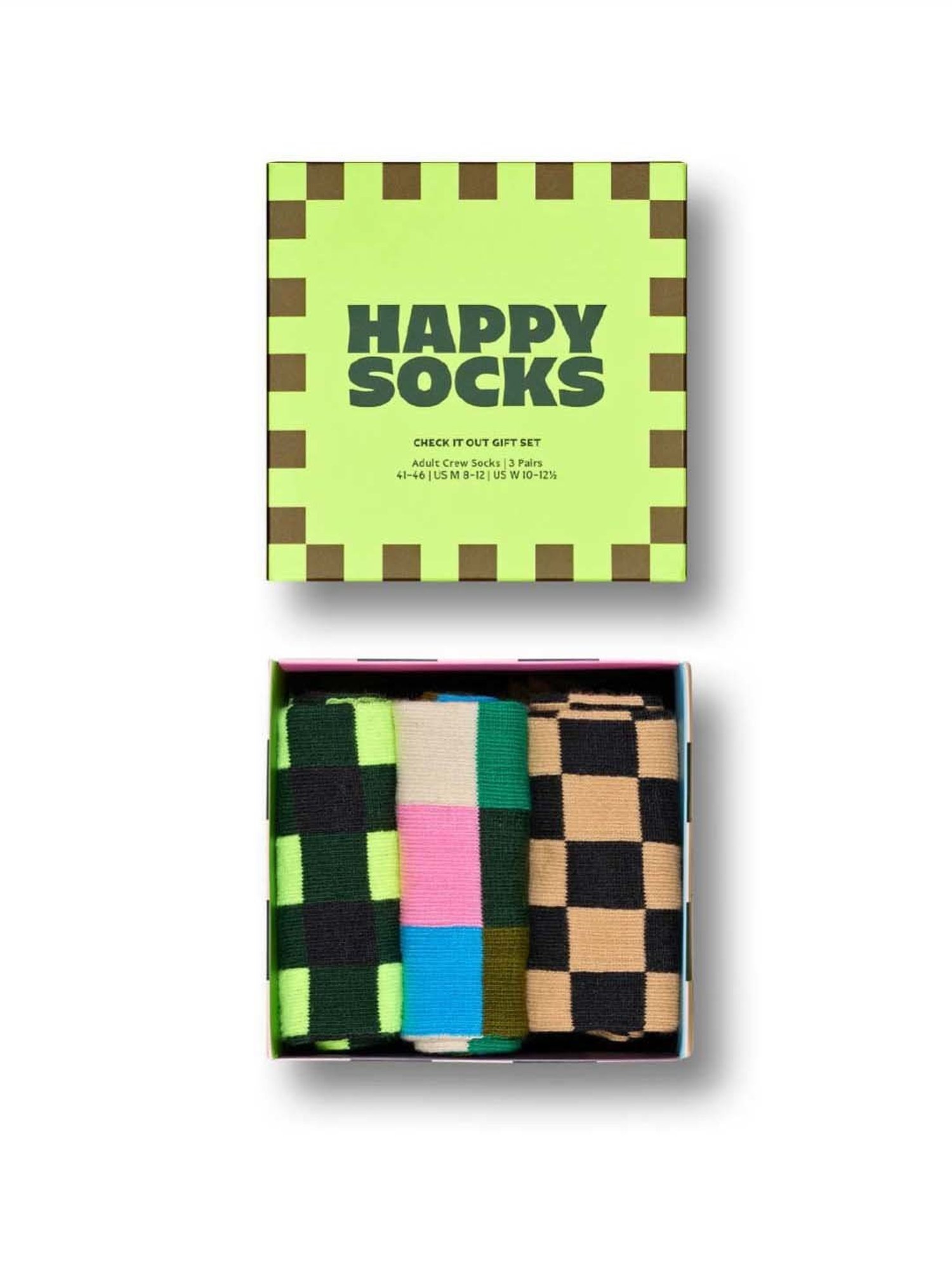Happy Socks Check It Out Multicolor Cotton Printed Socks (36-40) - Pack of 3