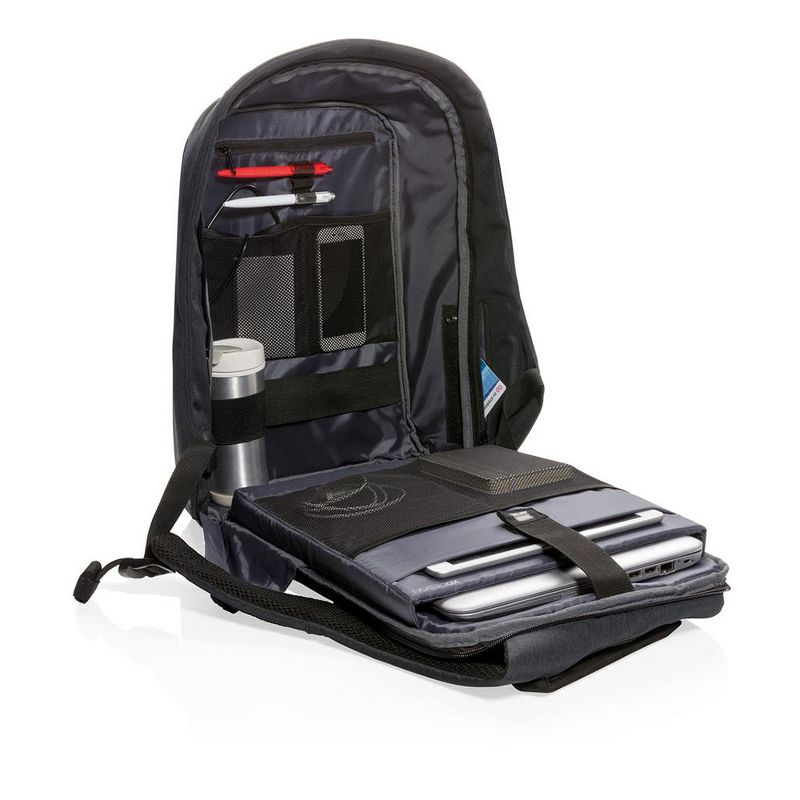 XD Design P705.561 Bobby Extra Large Anti Theft Compact Travel Laptop Case Backpack with USB Port and Hidden Compartments, Black