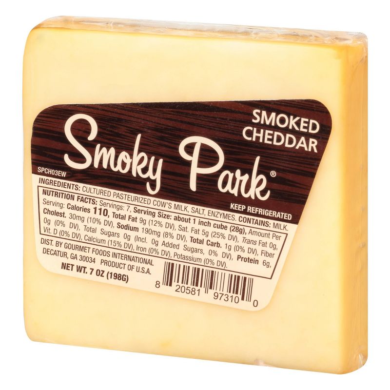 Smoky Park Smoked Cheddar Cheese Wedge - 7oz
