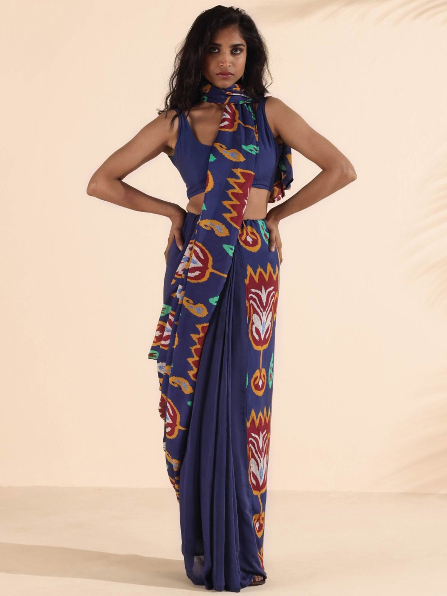 true Browns Blue Printed Blouse