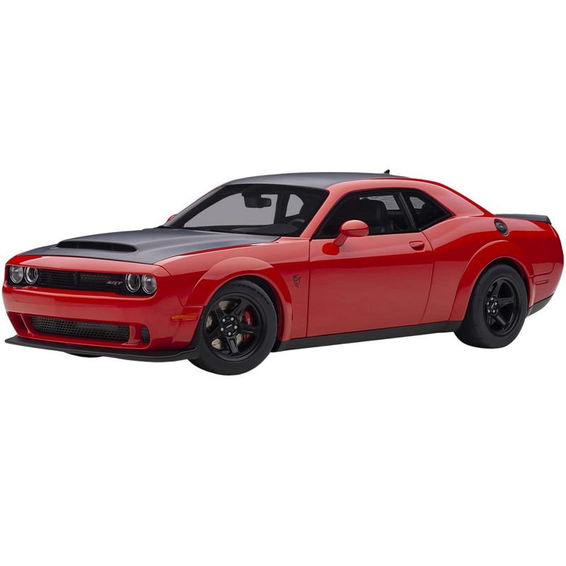 Dodge Challenger SRT Demon Tor Red with Satin Black Graphic Package 1/18 Model Car by Autoart