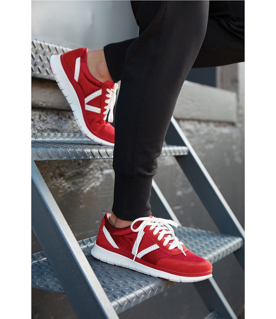 Vionic Nana Satin Leather Lace-Up Sneakers