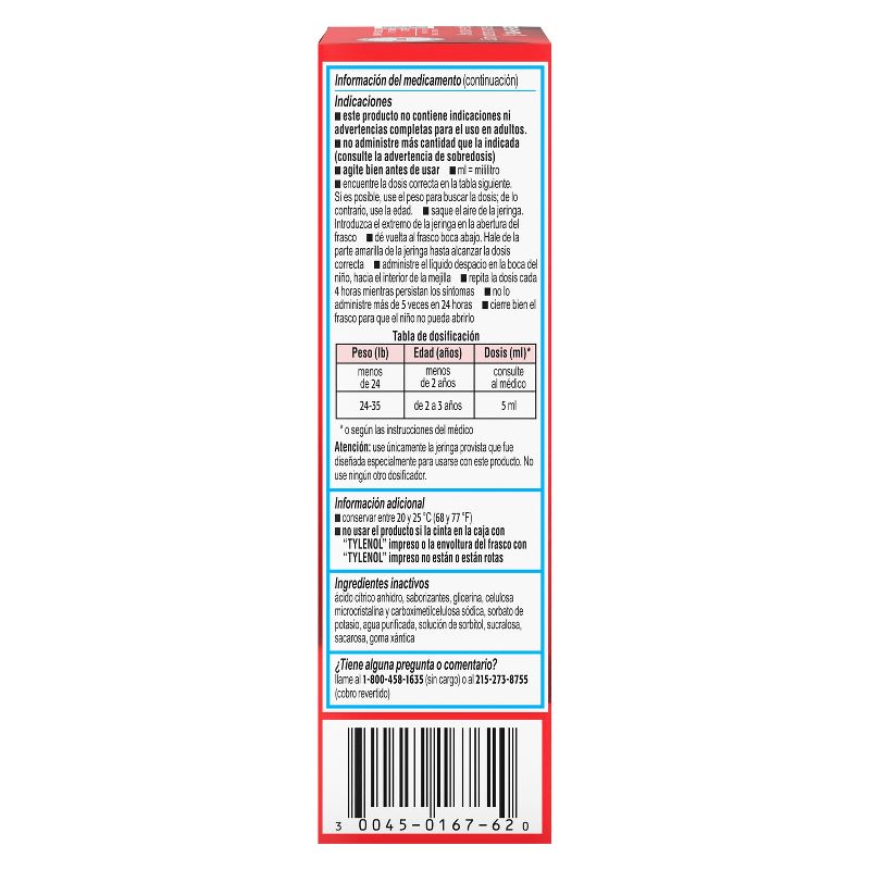 Infants' Tylenol Pain & Fever Reducer Liquid - Acetaminophen - Dye-Free Cherry - 2 fl oz