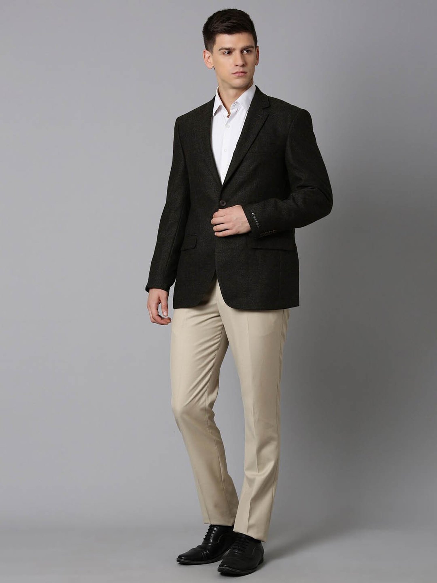 Luxure by Louis Philippe Metal Brown Slim Fit Blazer