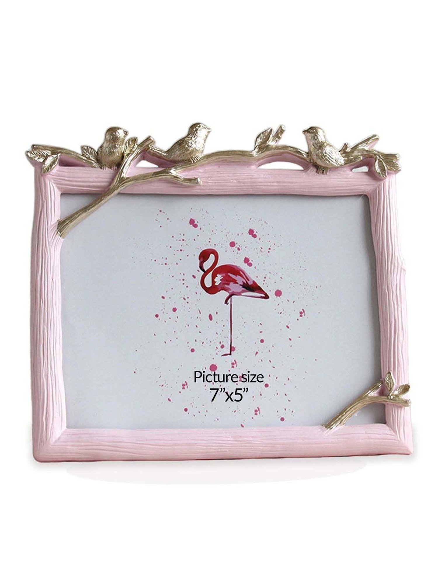 Art Street Pink Engineered Wood Three Little Birds For Wedding Creative Premium Square Photo Frame