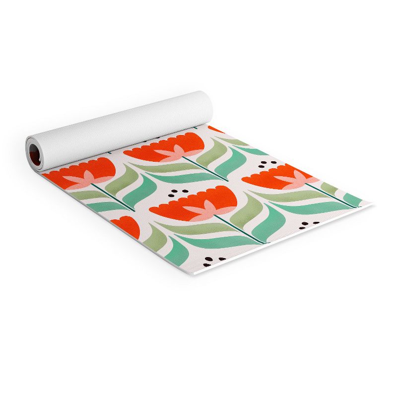 Showmemars Retro Tulips Pattern (6mm) 24" x 70" Yoga Mat - Society6