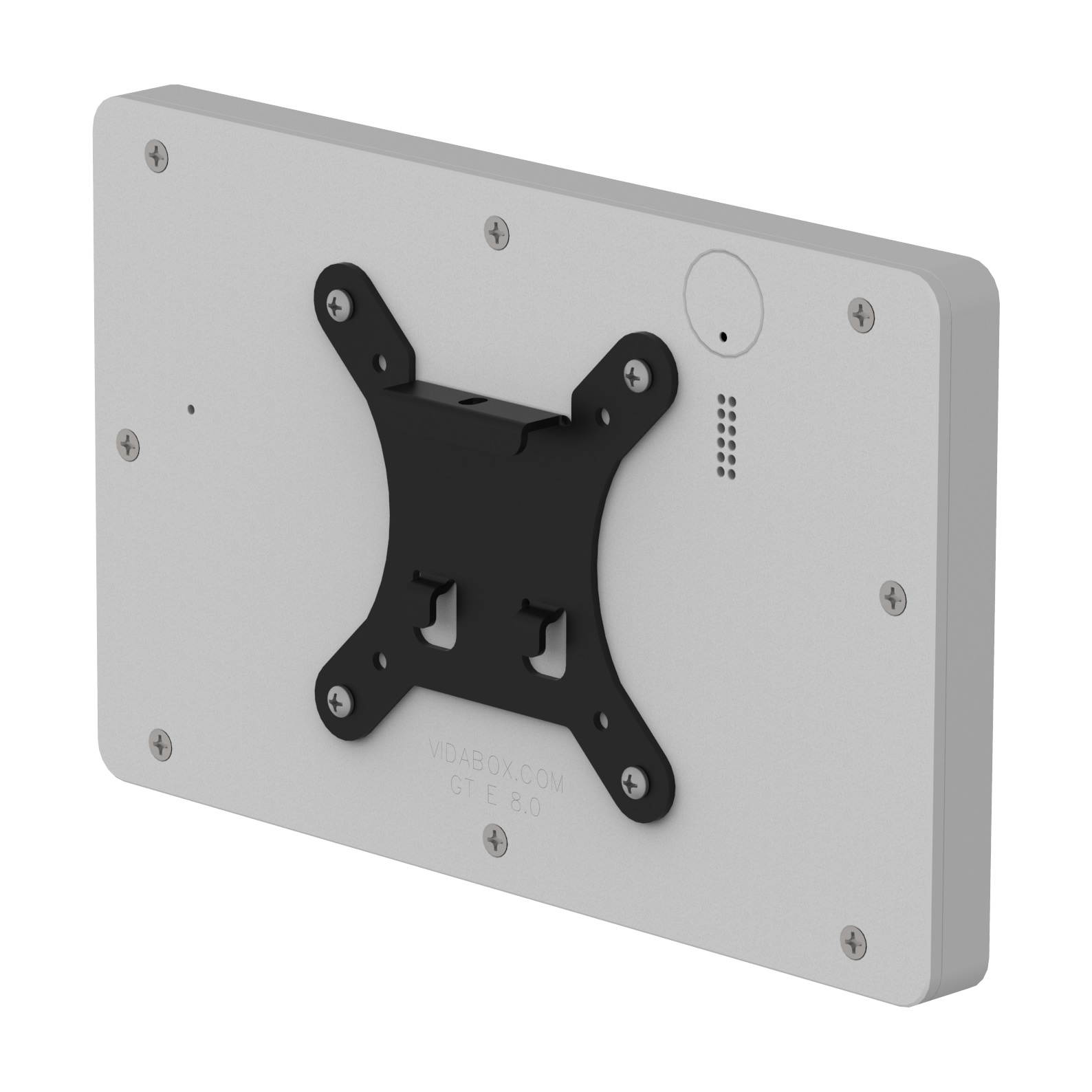 VidaMount Light Grey Enclosure and Tilting Removable Glass Mount [Bundle] compatible with Samsung Galaxy Tab E 8.0