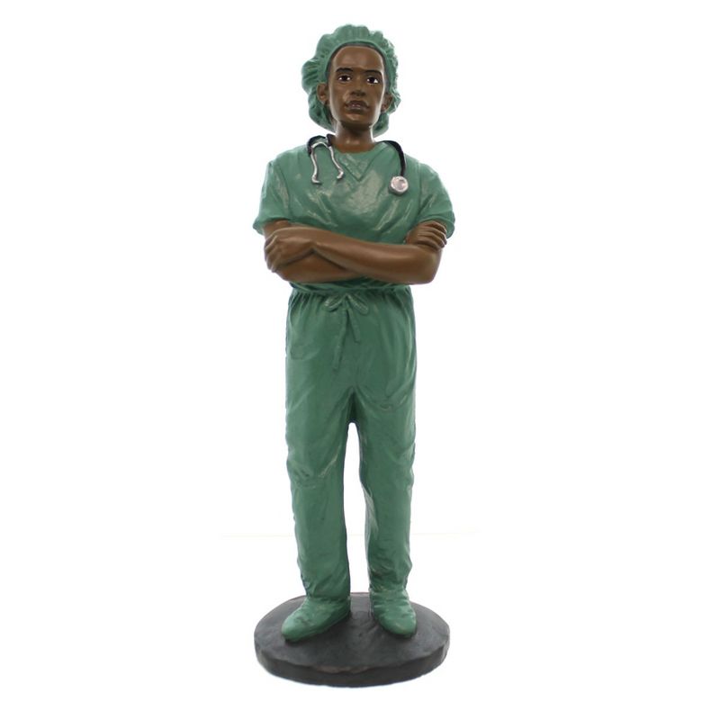 Black Art 8.5" Male Scrub Nurse Hospital Tlc  -  Decorative Figurines