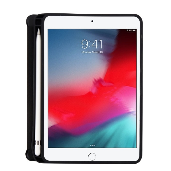 Smart Leather Hybrid Case with Apple Pencil Holder for iPad Mini 5 (5th Generation) / iPad Mini 4 - Black