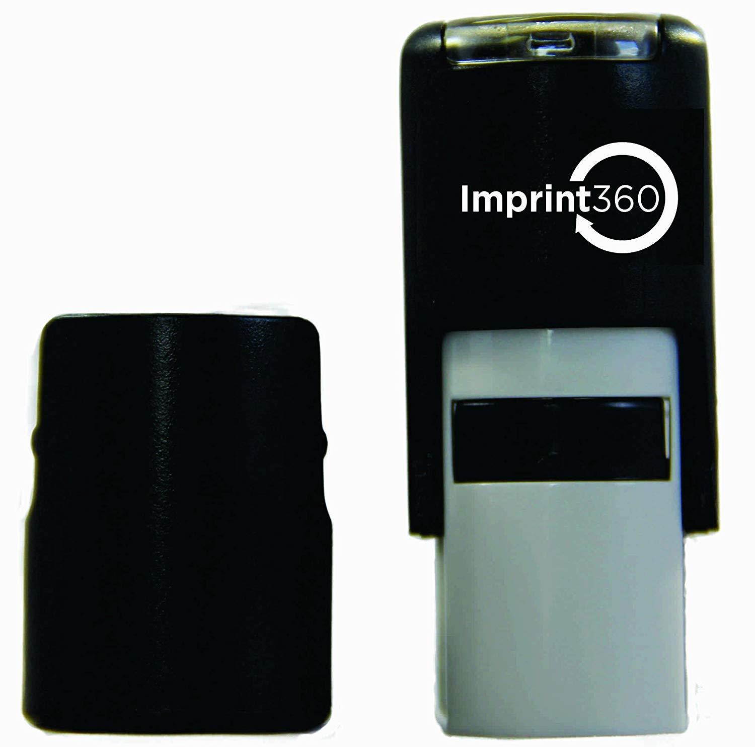 Imprint 360 AS-IMP2011 Round Stamp Entered Written on Top and Bottom with E In The Middle, Red Ink, Durable, Light Weight Self-Inking Stamp, 5/8" Impression Area