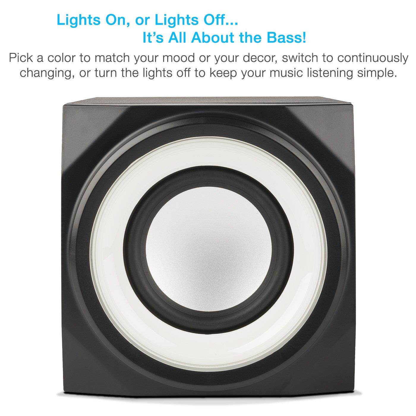 Cyber Acoustics Bluetooth Speakers with LED Lights &ndash; The Perfect Gaming, Movie, Party, Multimedia 2.1 Subwoofer Speaker System (CA-SP34BT)