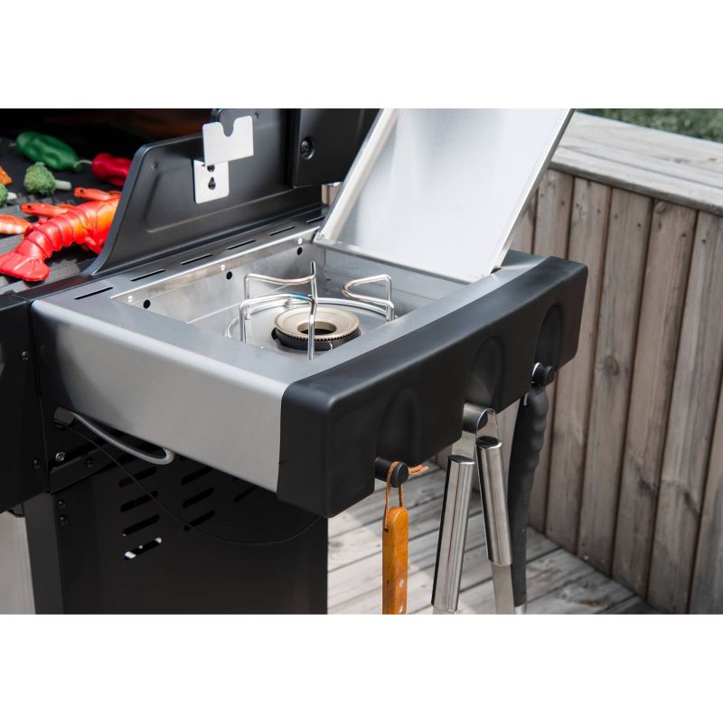 Stainless Steel 4 Burner Propane Gas Grill with Side Burner MG4001 Silver - Royal Gourmet