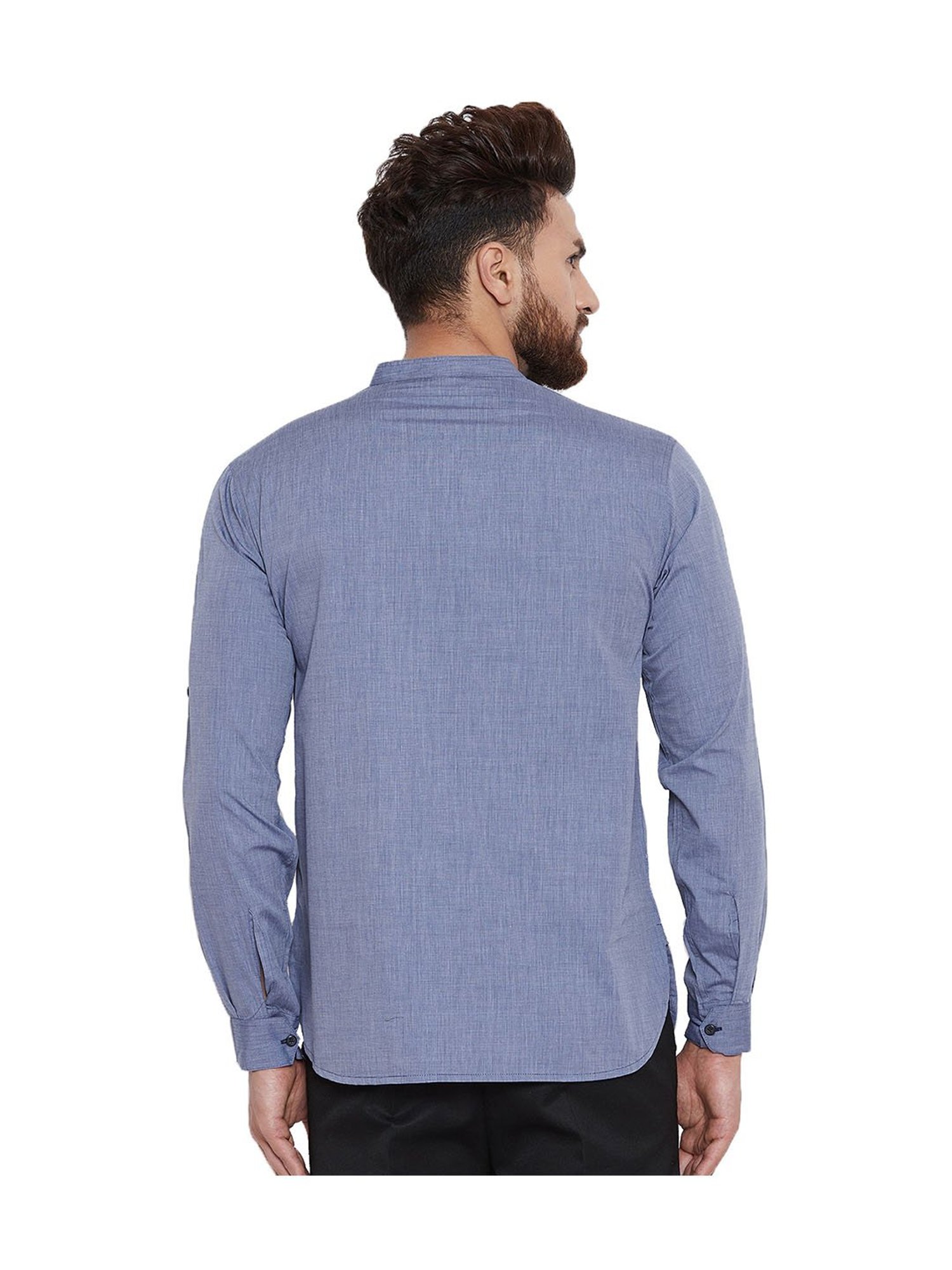 Even Blue Cotton Kurta