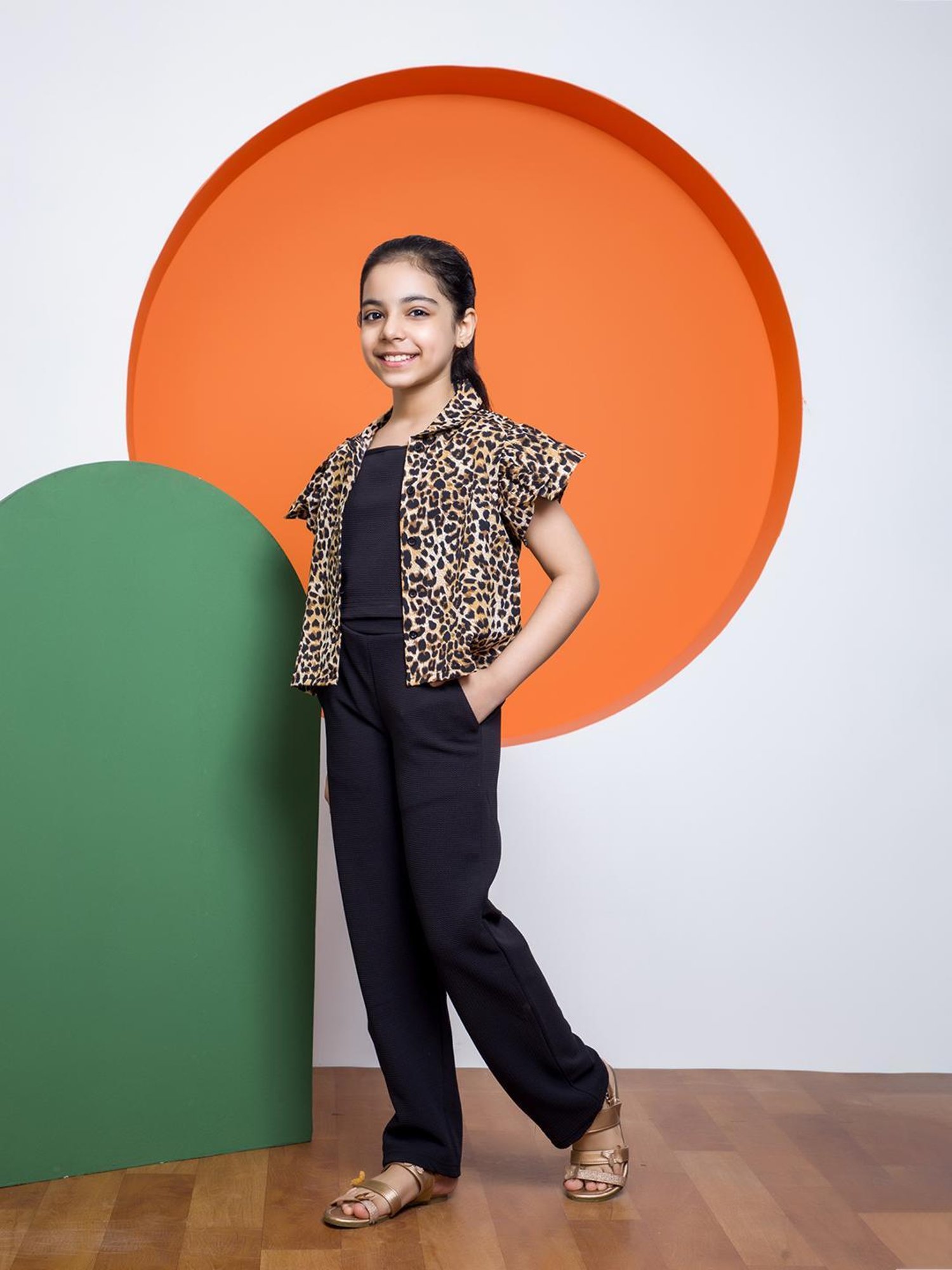 NEUDIS Kids Black Printed Top, Shirt with Trousers