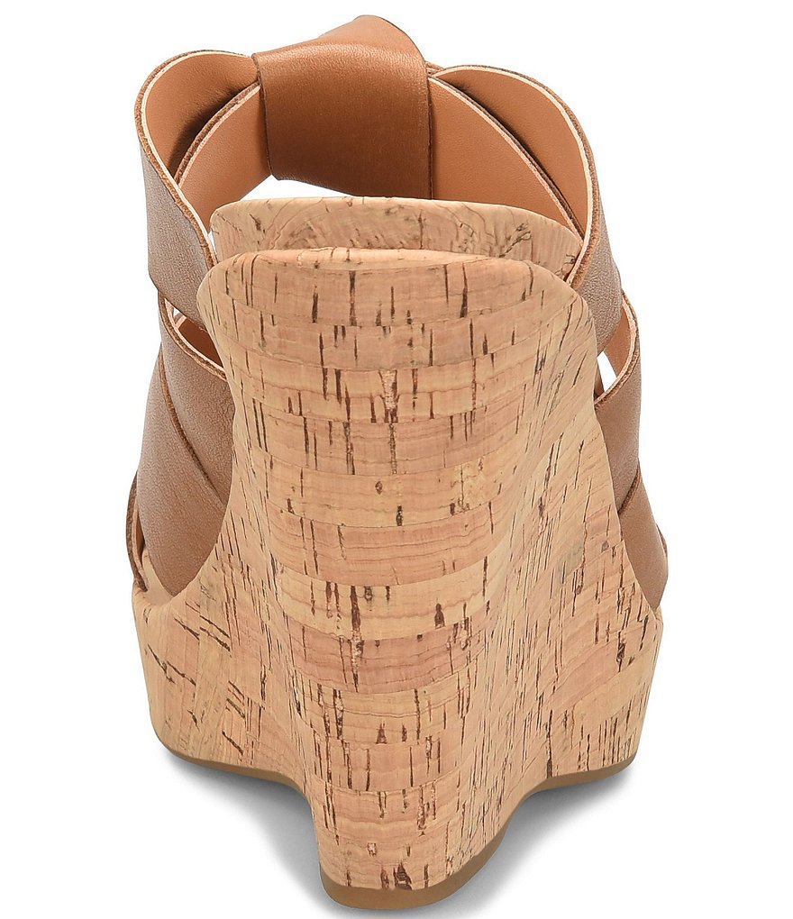 Kork-Ease Sammi Leather Knot Cork Platform Wedge Slide Sandals
