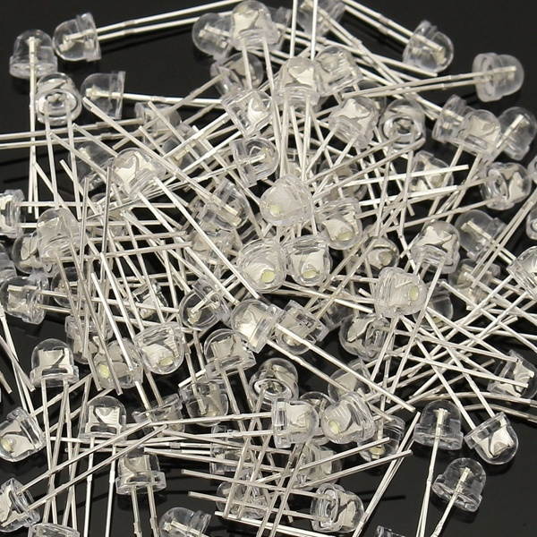 500pcs F5 5mm White Bright Diode Straw Hat Super Light LED Assortment Kit