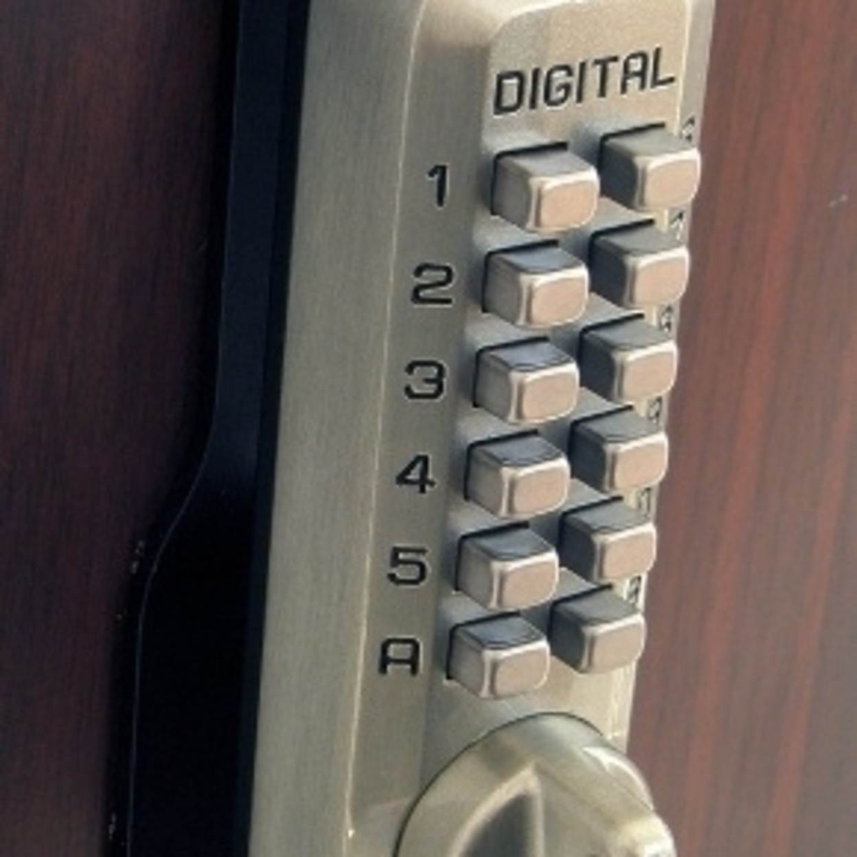 LockeyUSA Digital Door Lock M210 Mechanical Keyless Entry Deadbolt, Satin Nickel