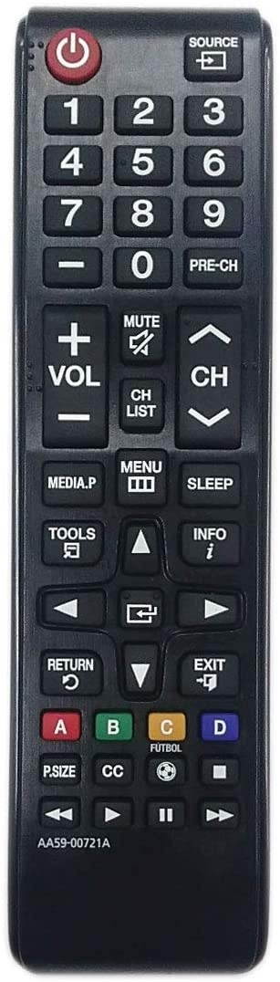 Aurabeam Replacement TV Remote Control AA59-00721A for Samsung Smart HD 4K LED Televisions Compatible with Most Samsung Model TVs (Basic Functions) (AA5900721A)