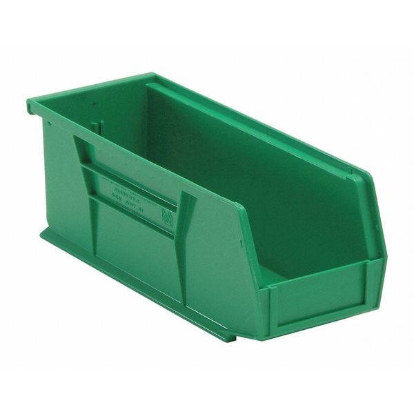 QUANTUM STORAGE SYSTEMS QUS224GN Green Hang and Stack Bin, 10-7/8"L x 4-1/8"W x