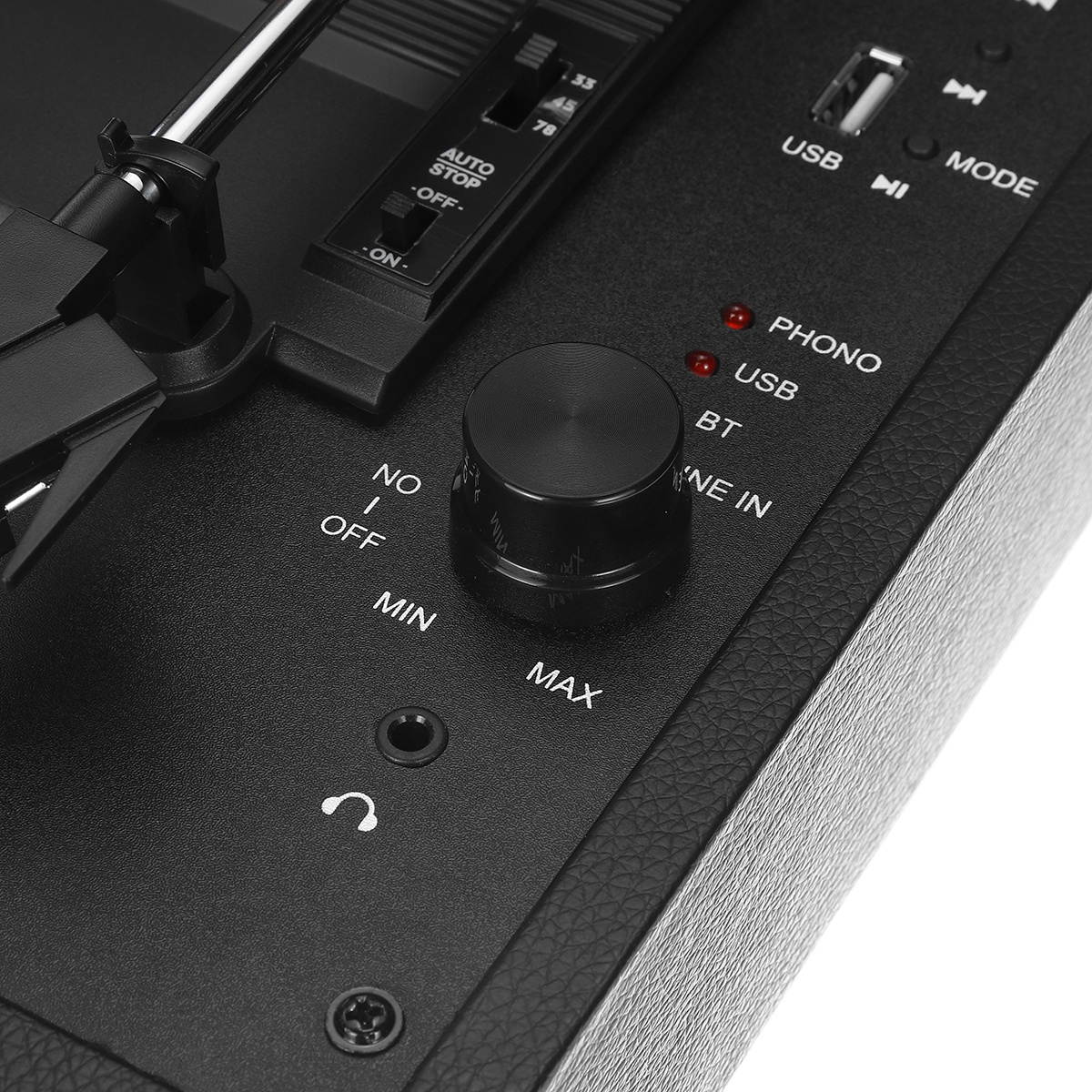 Phonograph Turntables Vinyl Record Player USB Bluetooth Stereo Speaker Record Player-UK Plug