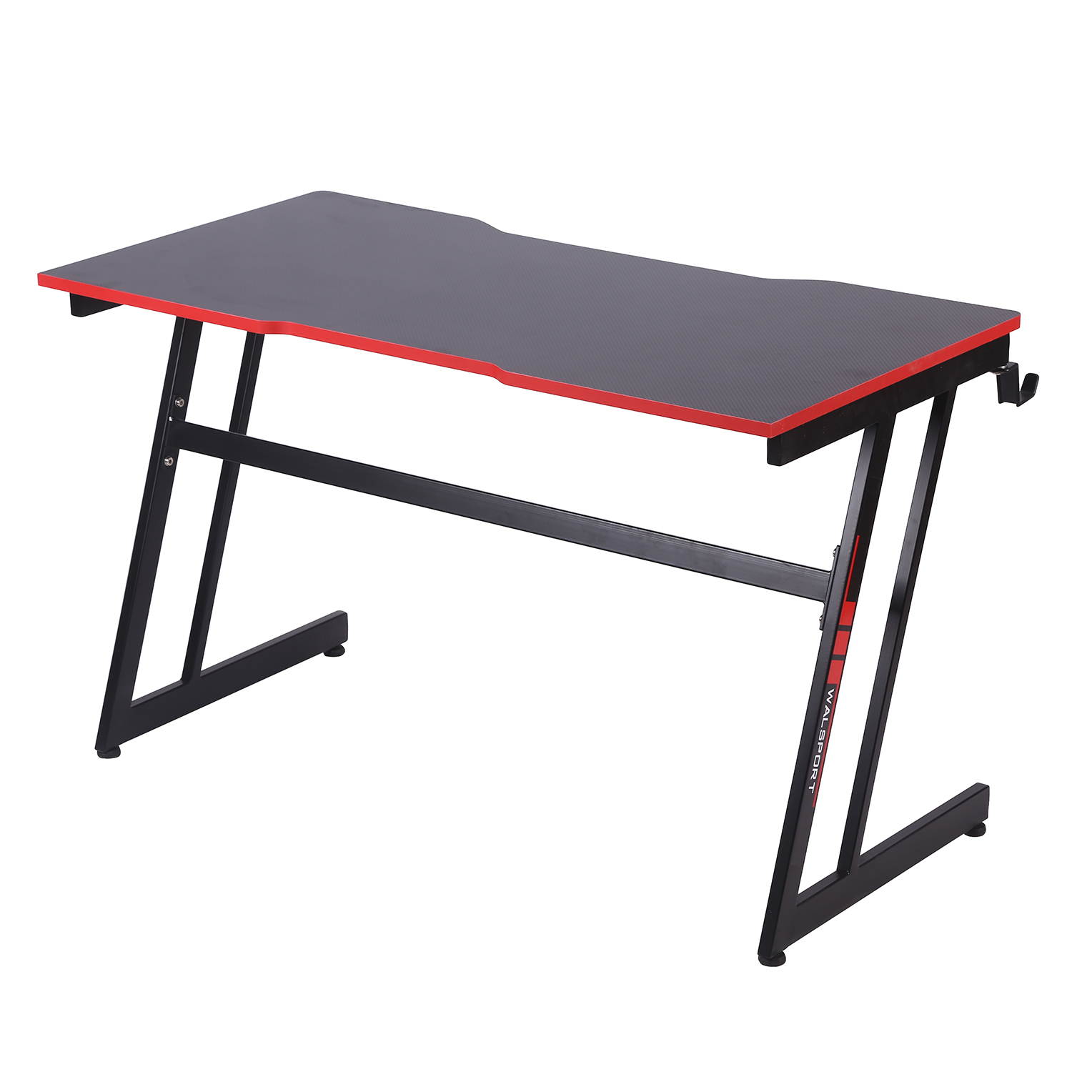 Walsport Gaming Desk 47&rsquo;&rsquo;, PC Computer Desk Home Office Desk Workstation with Cup Holder & Headphone Hook (Black)