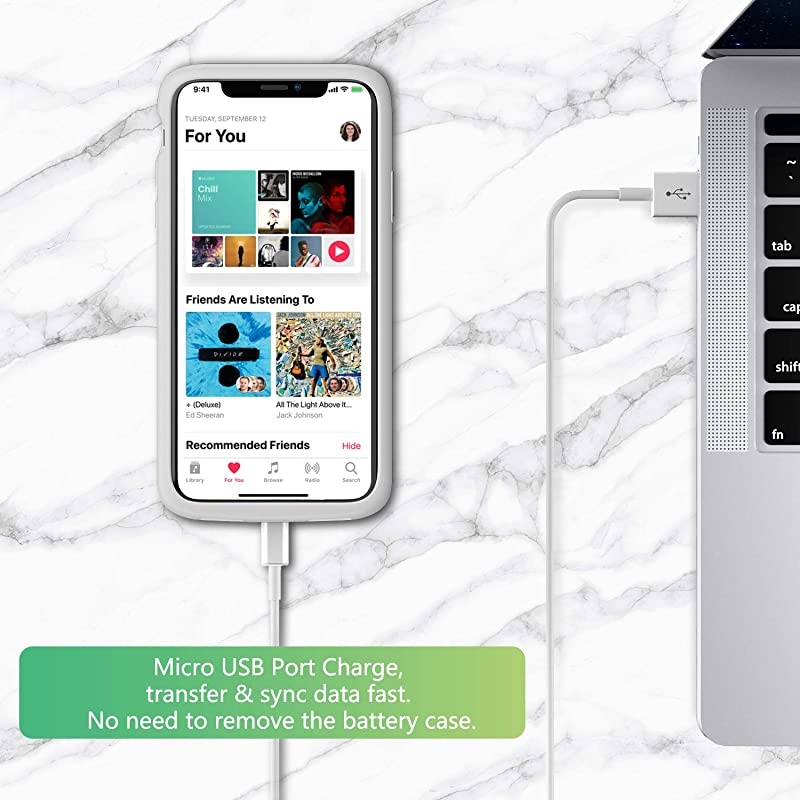 iPhone Xs Max Battery Case, 5000mAh Rechargeable Charging Case for iPhone Xs Max, Portable Protective Charger Case Compatible with iPhone Xs Max(6.5 inch) by  (Pink)