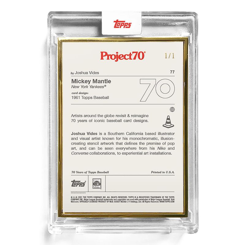 Topps Topps Project70 Card 77 - 1961 Mickey Mantle by Joshua Vides