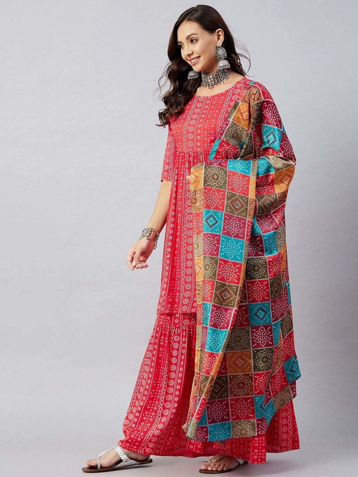 Inweave Multicolored Cotton Printed Dupatta