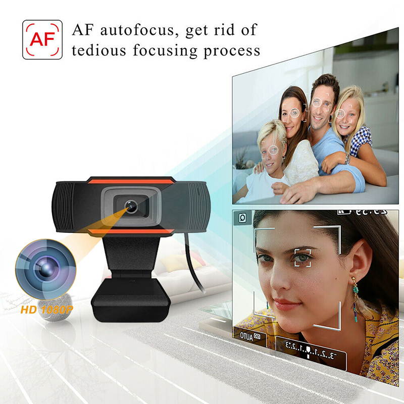 Balight 1080P HD Streaming USB Computer Webcam /auto-focus /noise reduction microphone( orange)
