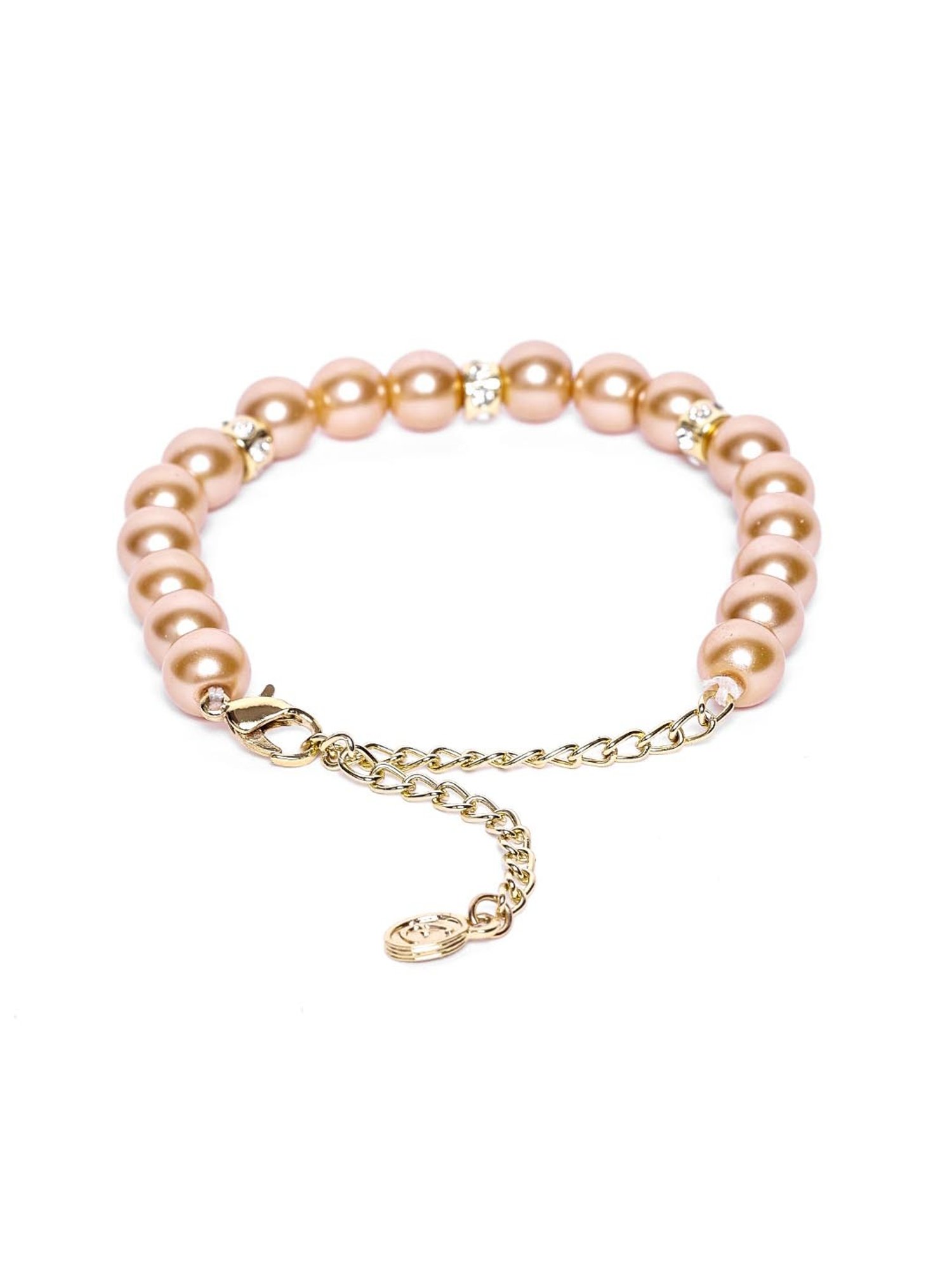 Estele Gold-Plated Single Line Pearl Bracelet for Women