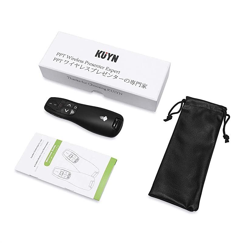 Clicker Remote Laser Pointer Wireless USB Presenter Slideshow PowerPoint Clicker Compatible with Win10 MAC Support PPT Keynote Google Slides