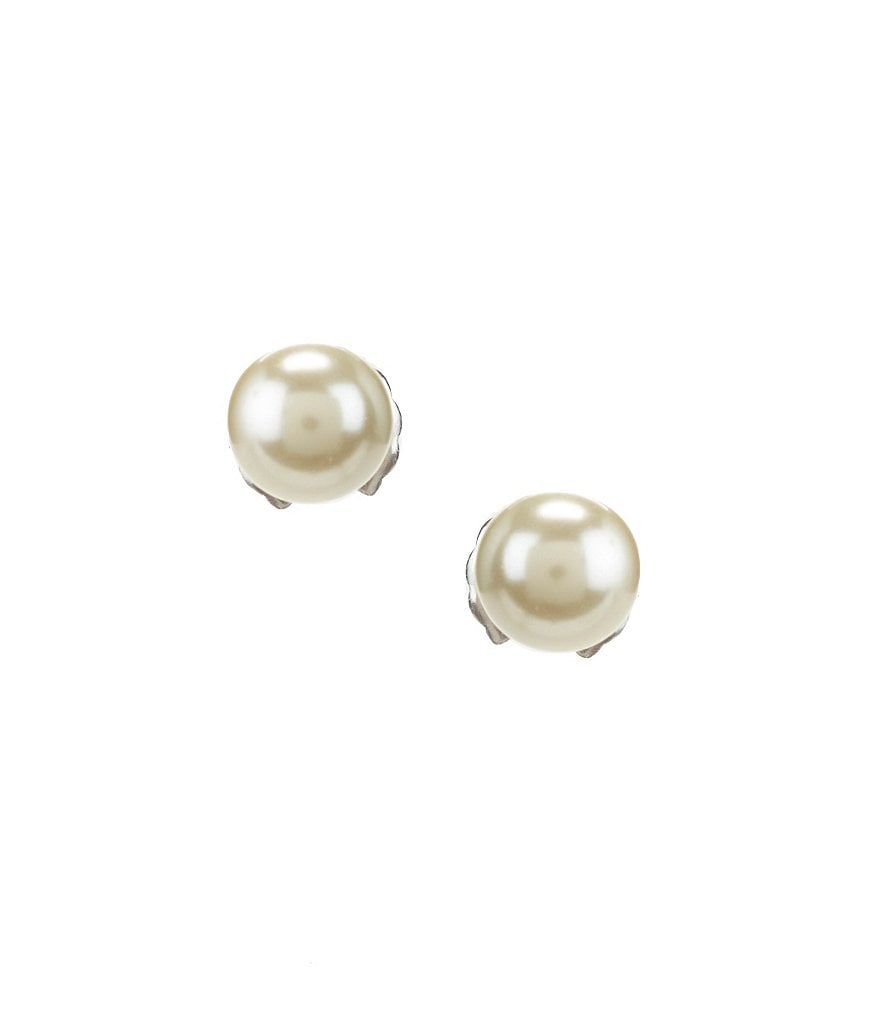 Cezanne Faux-Pearl and Sterling Silver Stud Earrings