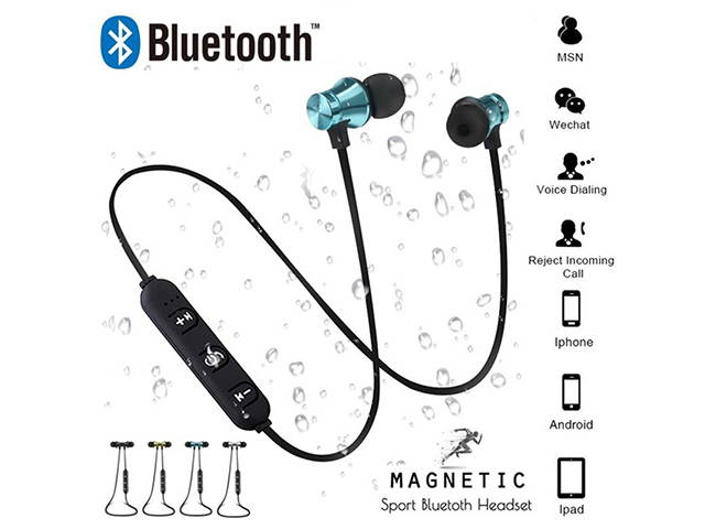 AutofeelSunriseoffice Magnetic Attraction Bluetooth Earphone Headset Sports Wireless Bluetooth 4.2 With Charging Cable Build-in Mic Headphones