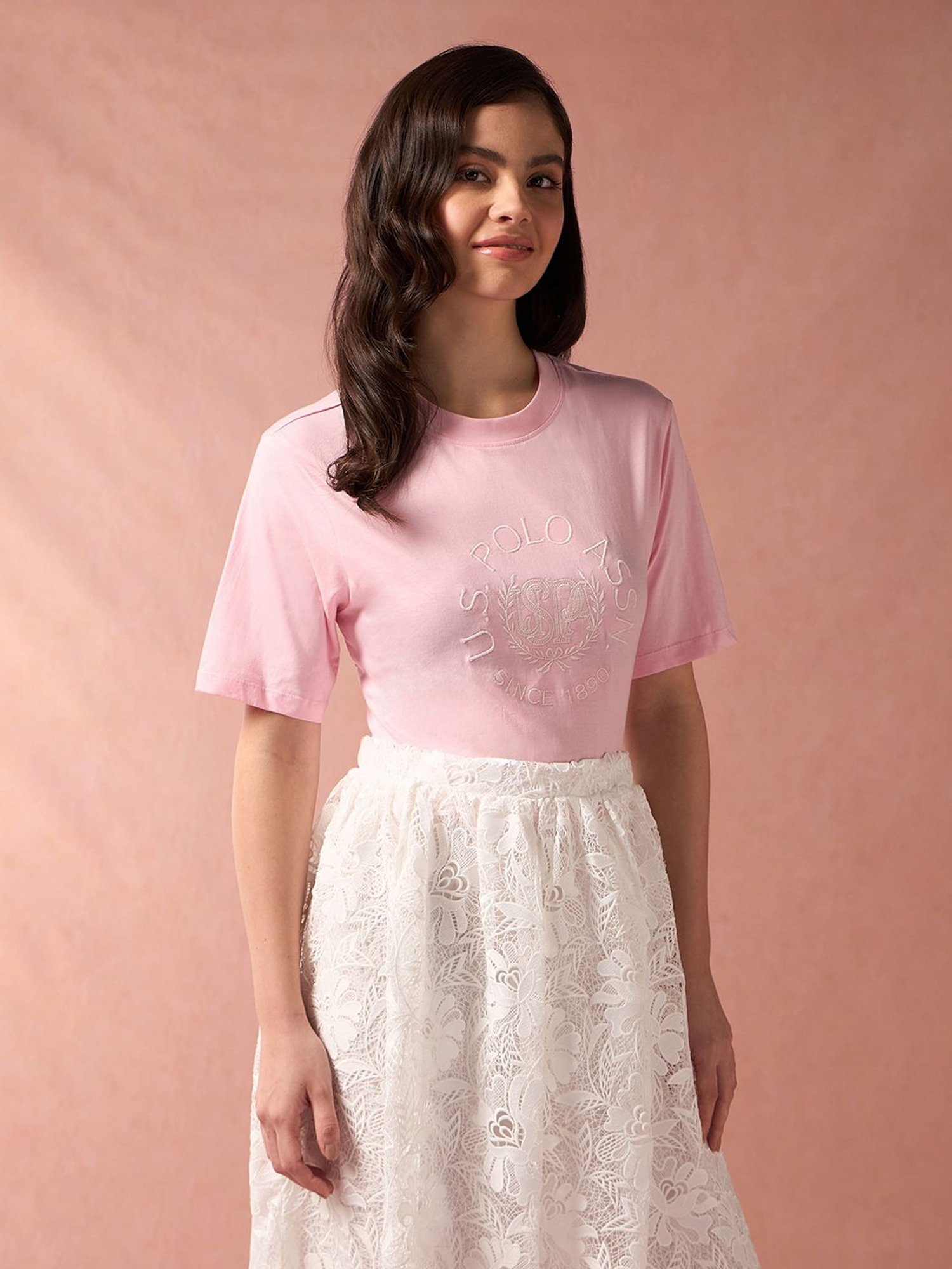 U.S. Polo Assn. Pink Graphic Print T-Shirt