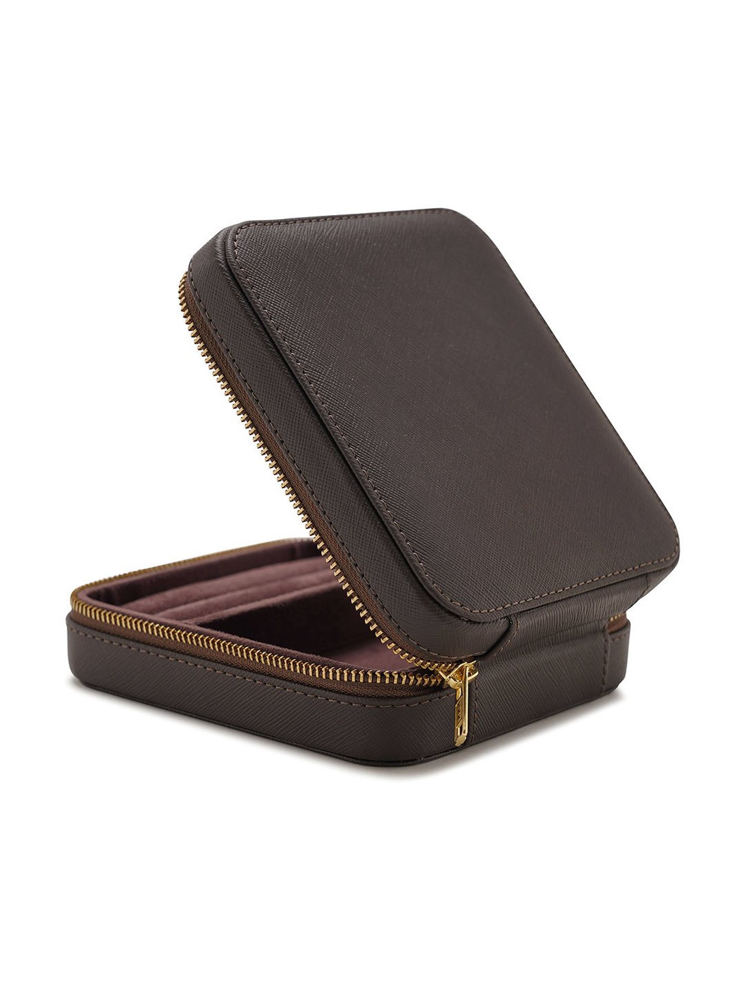 Pure Home and Living Brown Leather Solid Jewellery Organiser